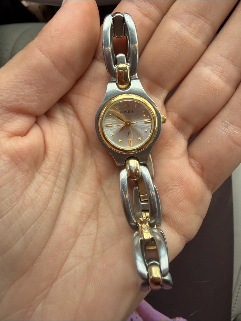 Fossil Two-Tone Silver and Gold Link Bracelet Women's Watch